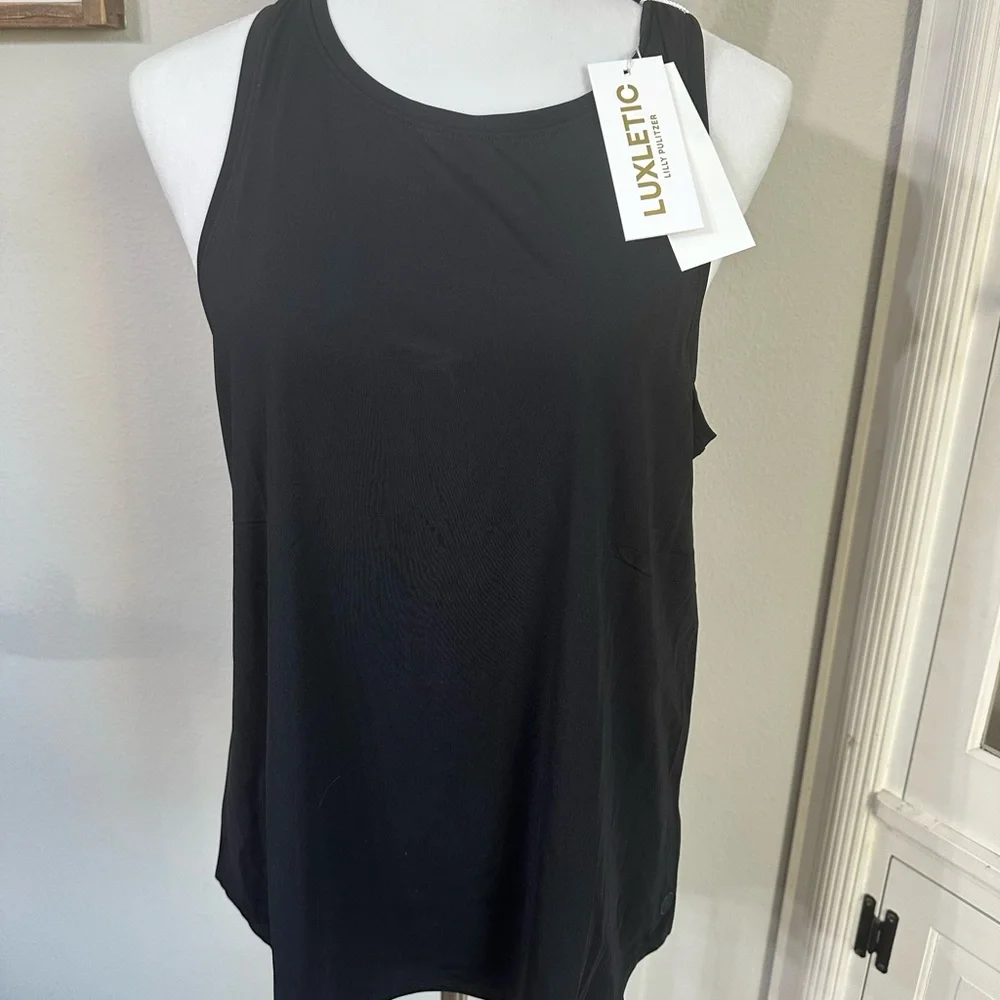 Lilly Pulitzer Black Luxletic Sleeveless Tank Top - Picture 1 of 6